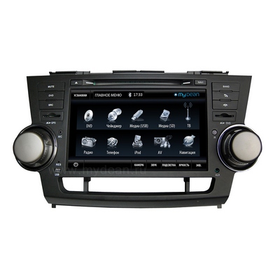  Штатное головное устройство MyDean 7144 для Toyota Highlander.