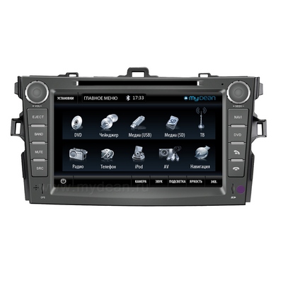  Штатное головное устройство MyDean 7135 для Toyota Corolla 07+.