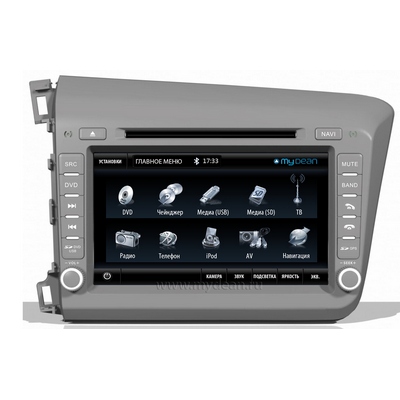  Штатное головное устройство MyDean 7168 для Honda Civic (2012+).